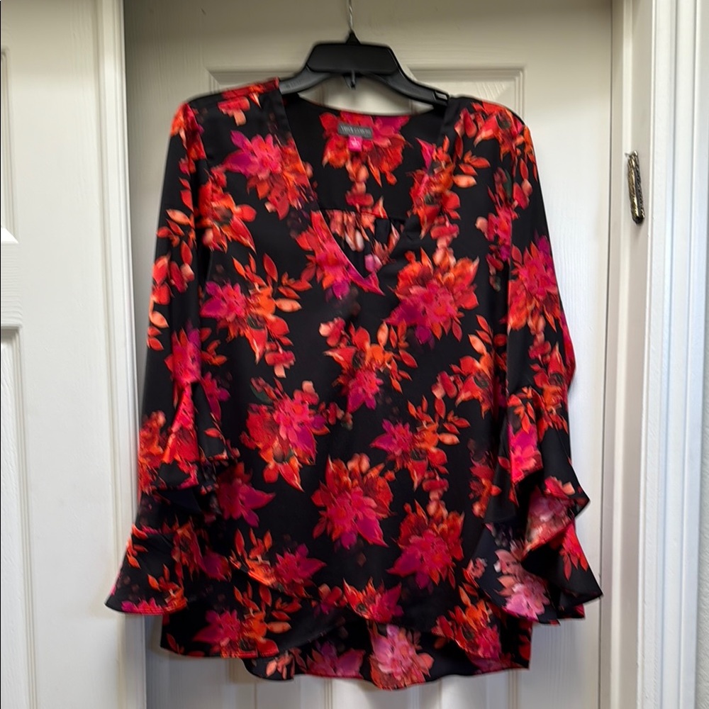 Floral V-Neck Women's Top